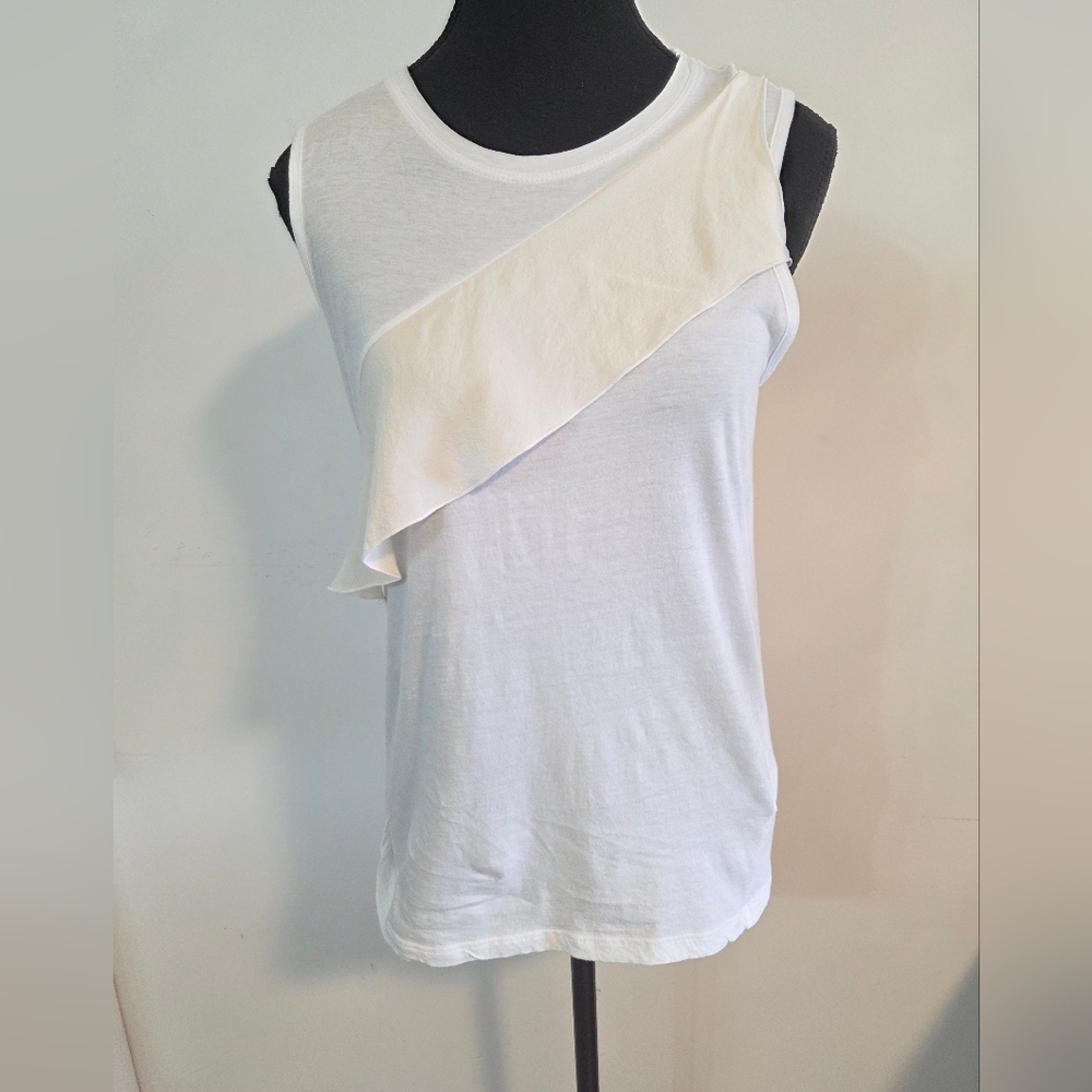 Proenza Schouler silk trimmed cotton tank Sz XS (Ptp 18")